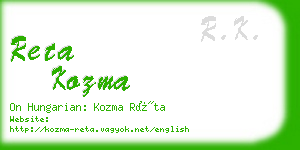 reta kozma business card